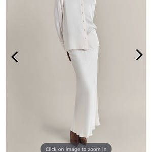 Ghost Emma Satin Midi Skirt
Ivory size M